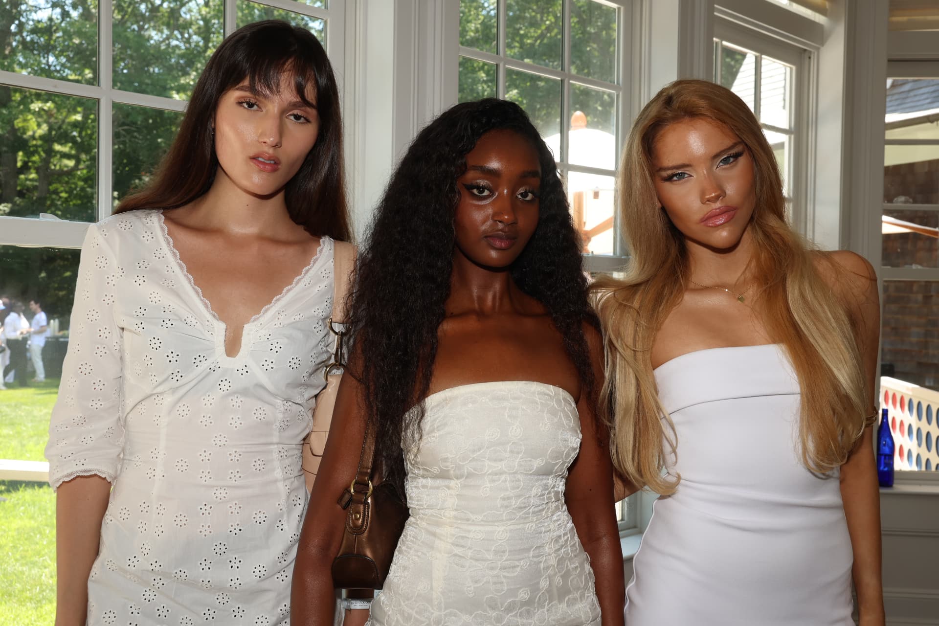 Guests in all white at the Southampton residence